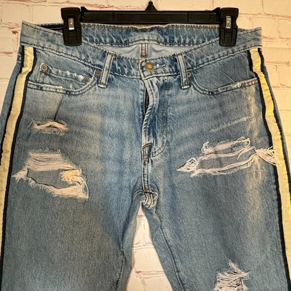 ABERCROMBIE & FITCH RACING STRIPED LANGDON SLIM 31W 30L - Picture 6 of 16